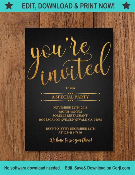 printable you re invited template|create an invitation template free.